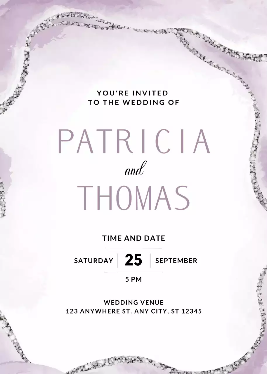 lời mời đám cưới màu tím thanh lịch