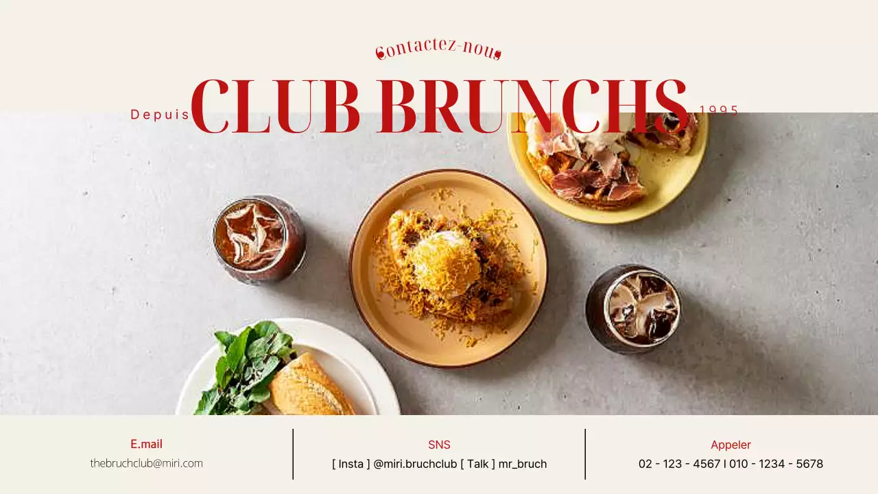 Guide d'un restaurant de brunch moderne en rouge