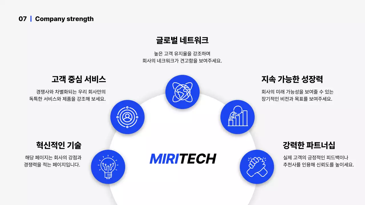 파랑 심플 회사 소개서 소개