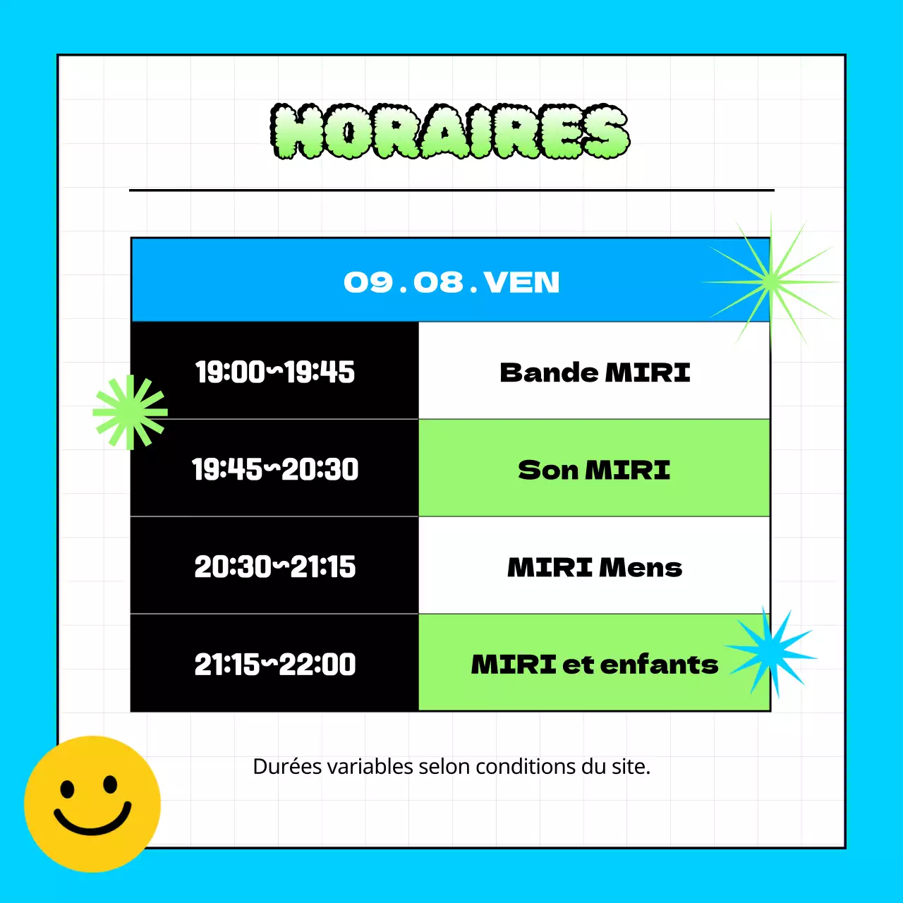 Promouvoir les concerts rétro en bleu clair