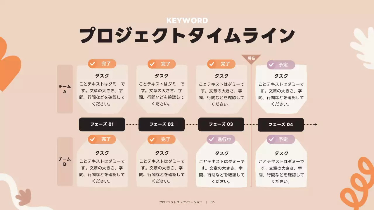 ベージュ シンプル プロジェクト プレゼンテーション