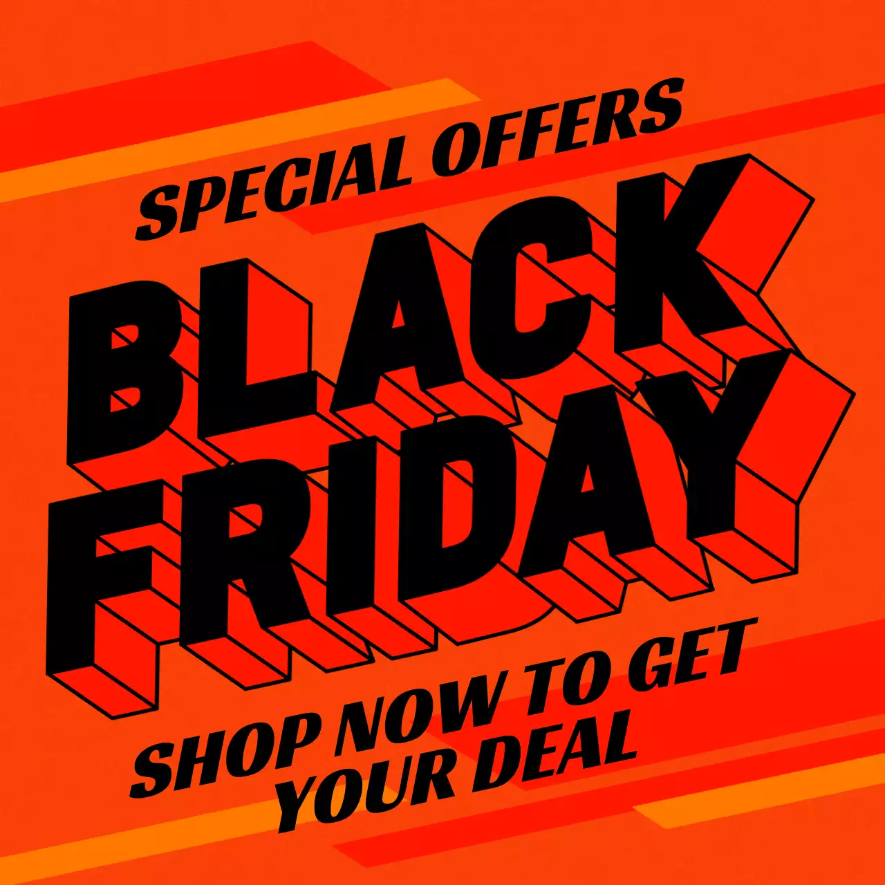 Orange Bold Black Friday Promotion Social Media Post