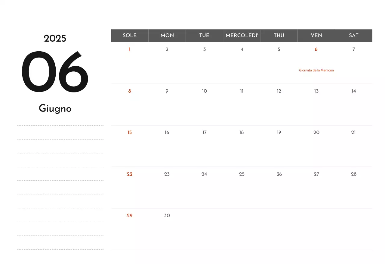 Un semplice calendario aziendale in grigio