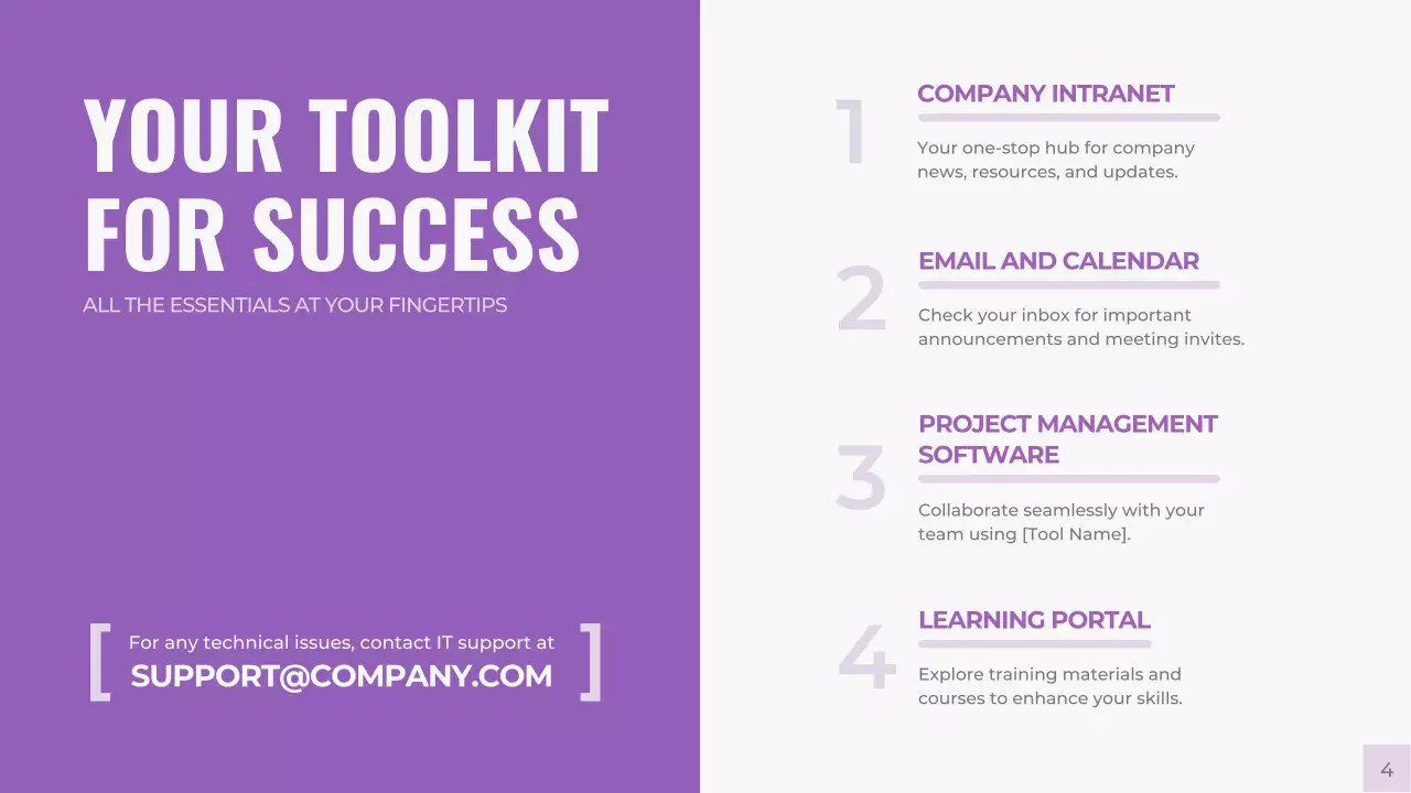 Purple Professional Employee Guide Presentation