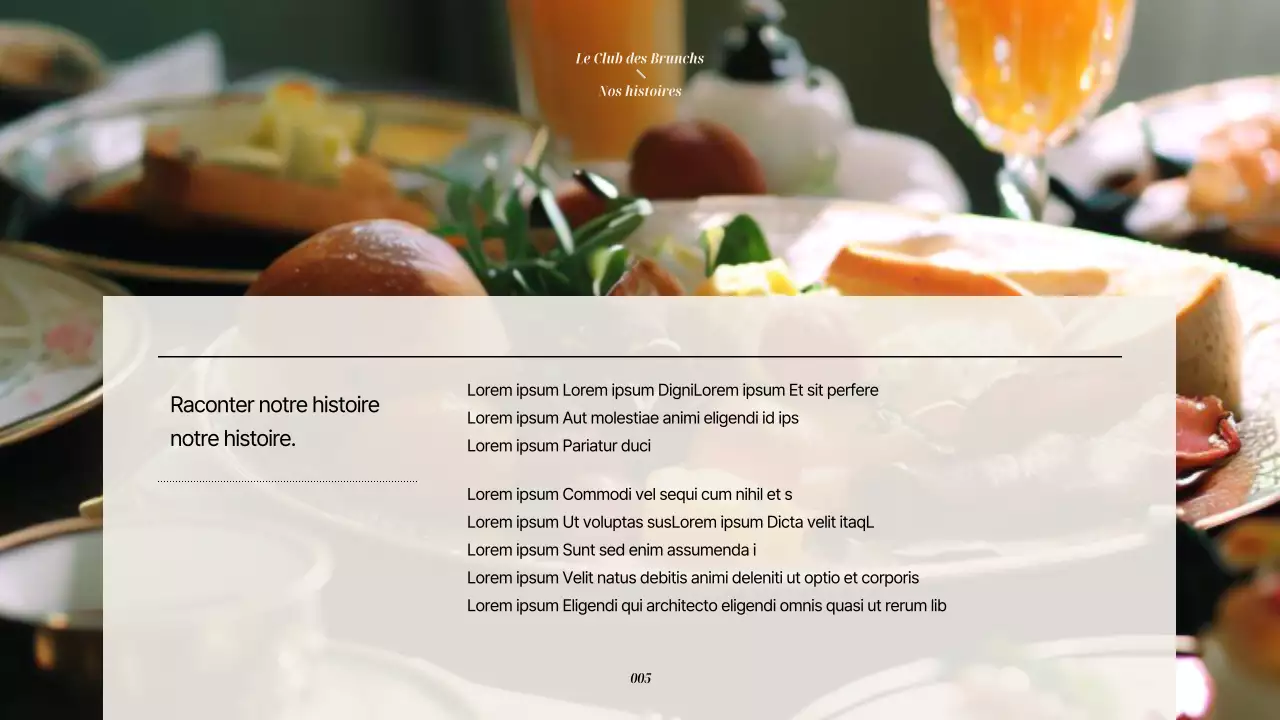 Guide d'un restaurant de brunch moderne en rouge