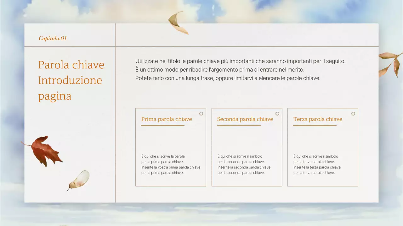 Presentazione del marchio con uno sfondo arancione e naturale in autunno