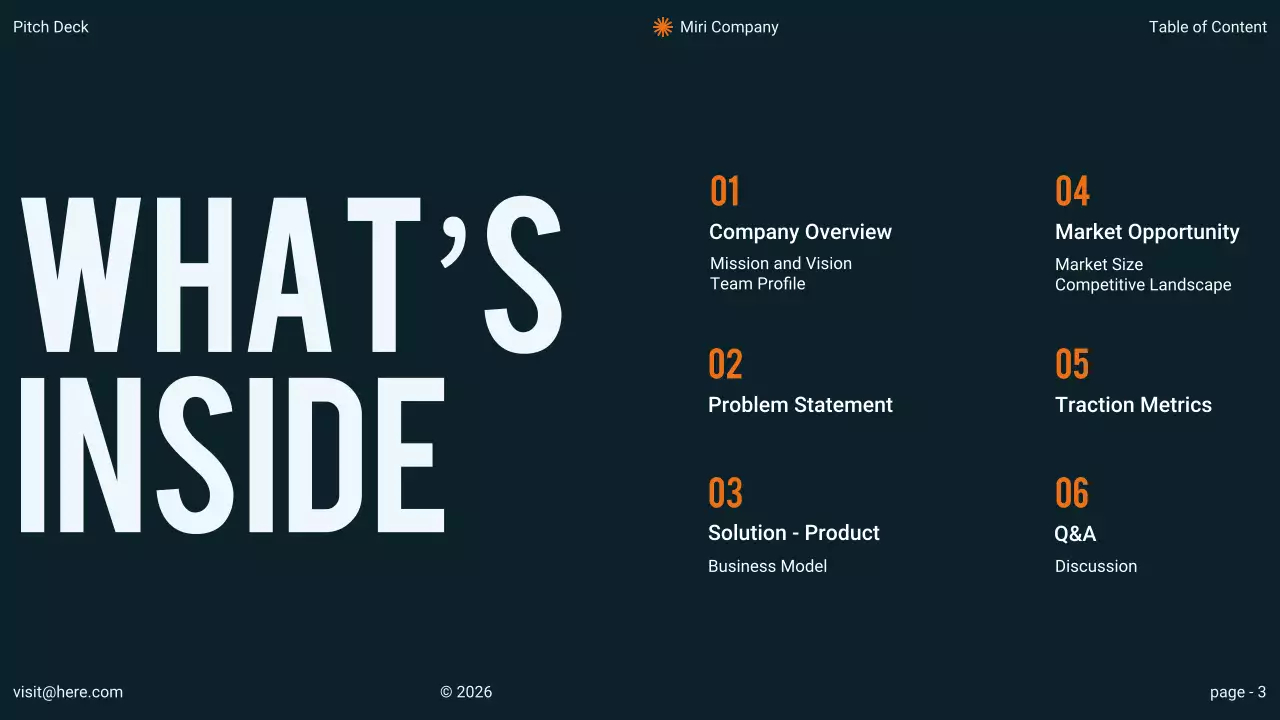 Orange Minimal Business Pitch Presentation