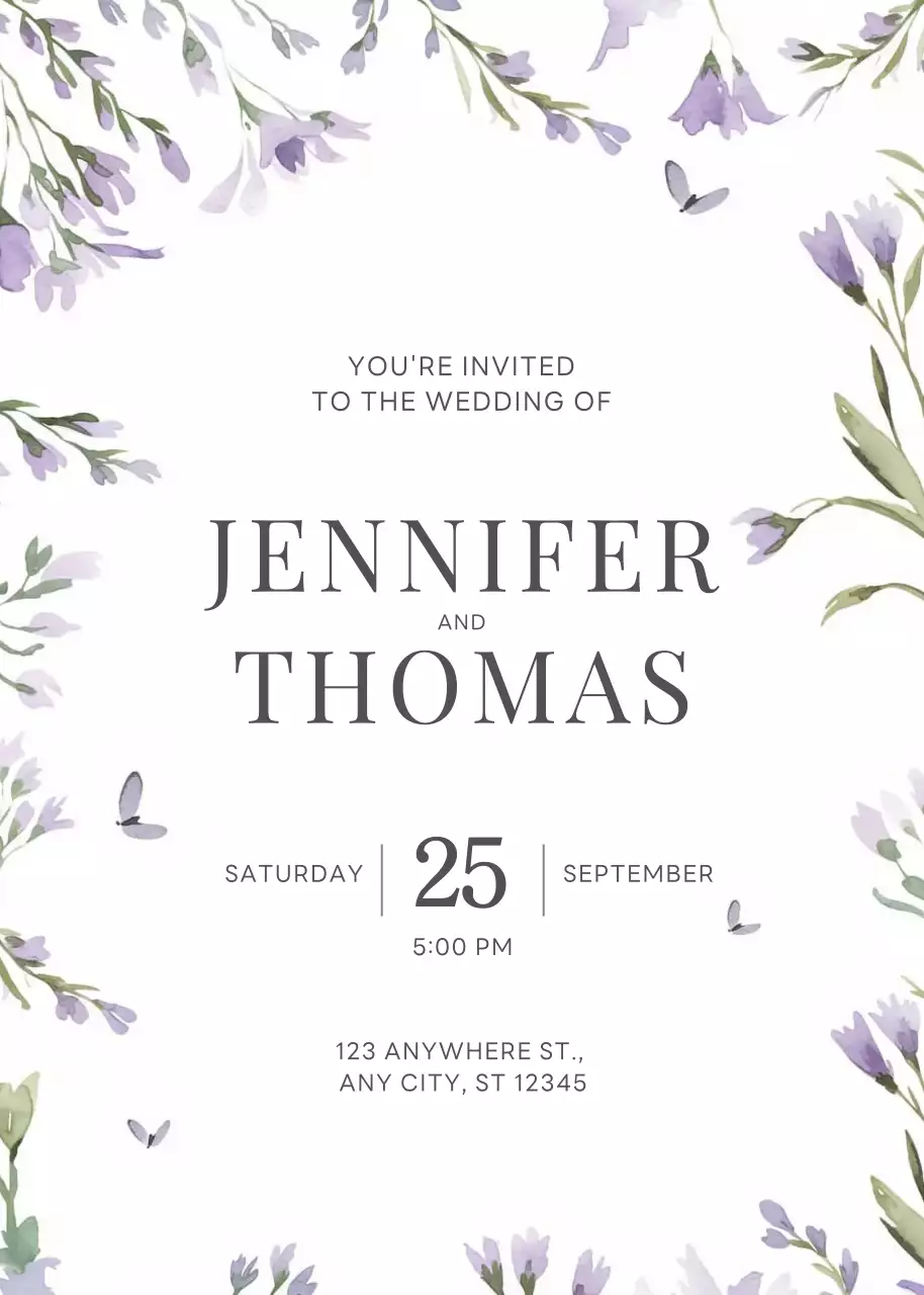 Thiệp cưới hoa trắng