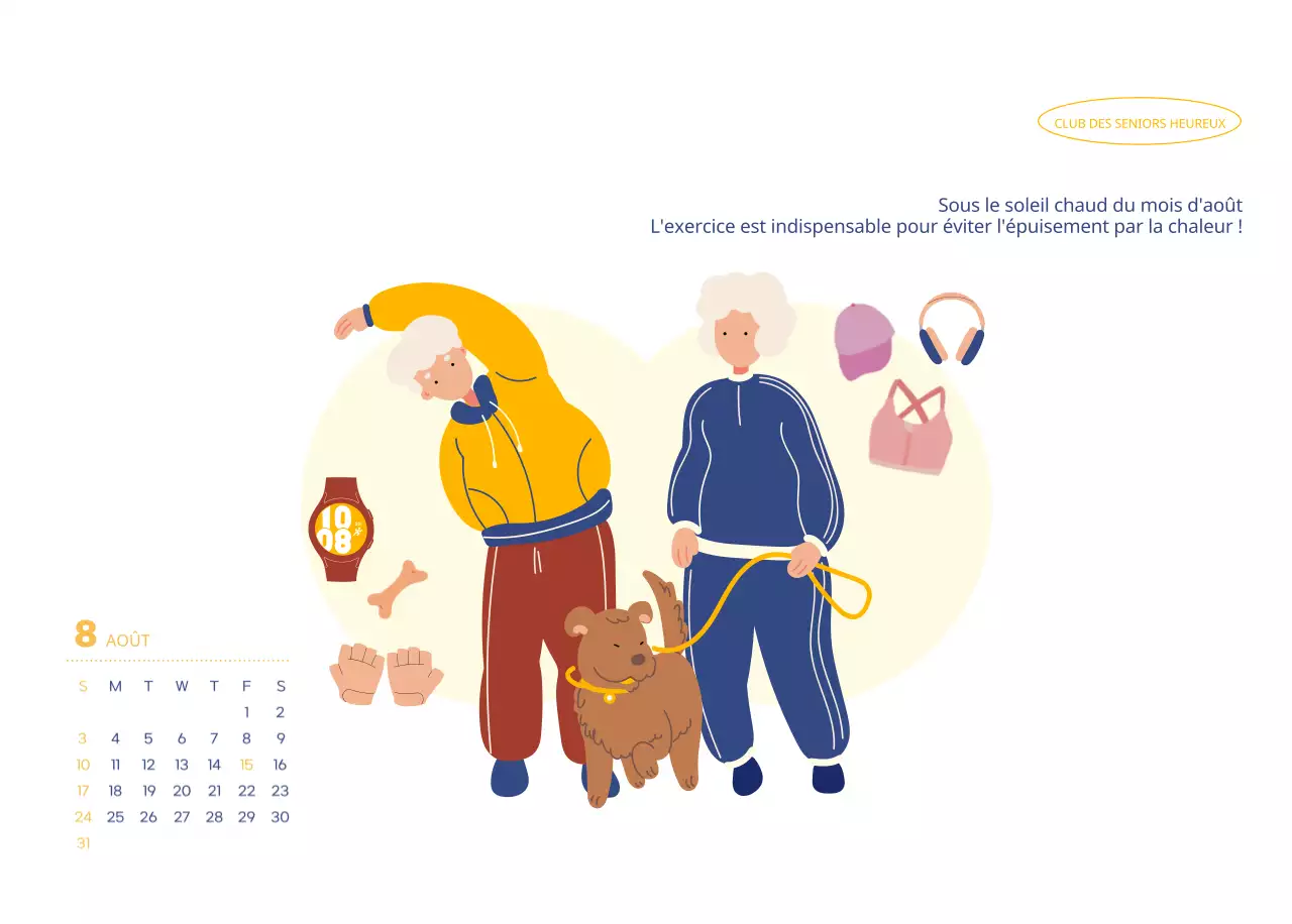Calendrier d'entreprise avec de jolies illustrations