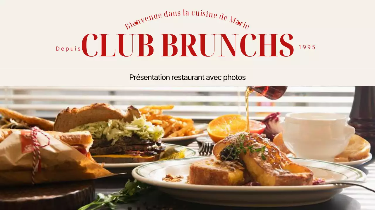Guide d'un restaurant de brunch moderne en rouge