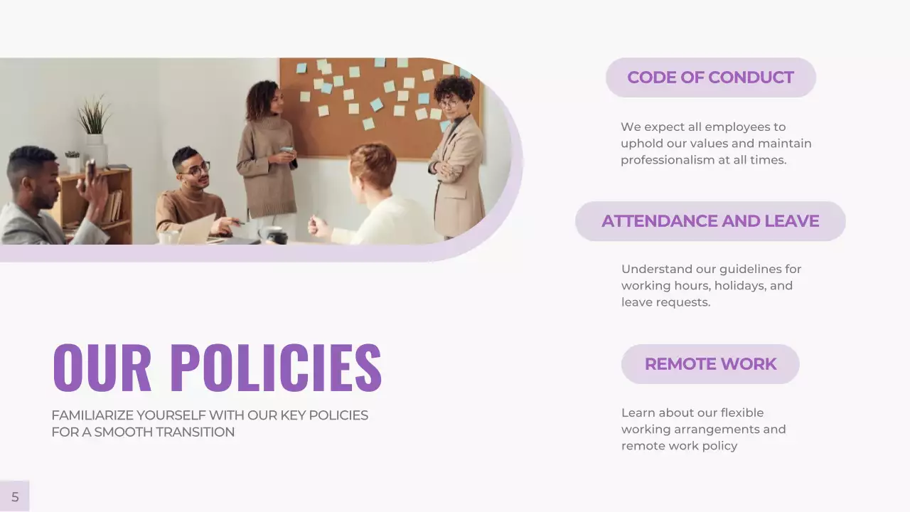 Purple Professional Employee Guide Presentation