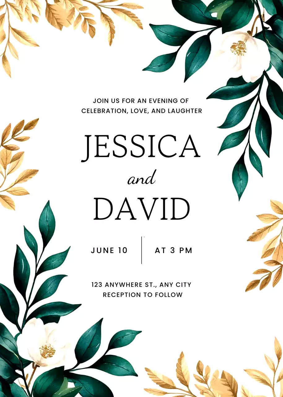 Thiệp cưới hoa màu be