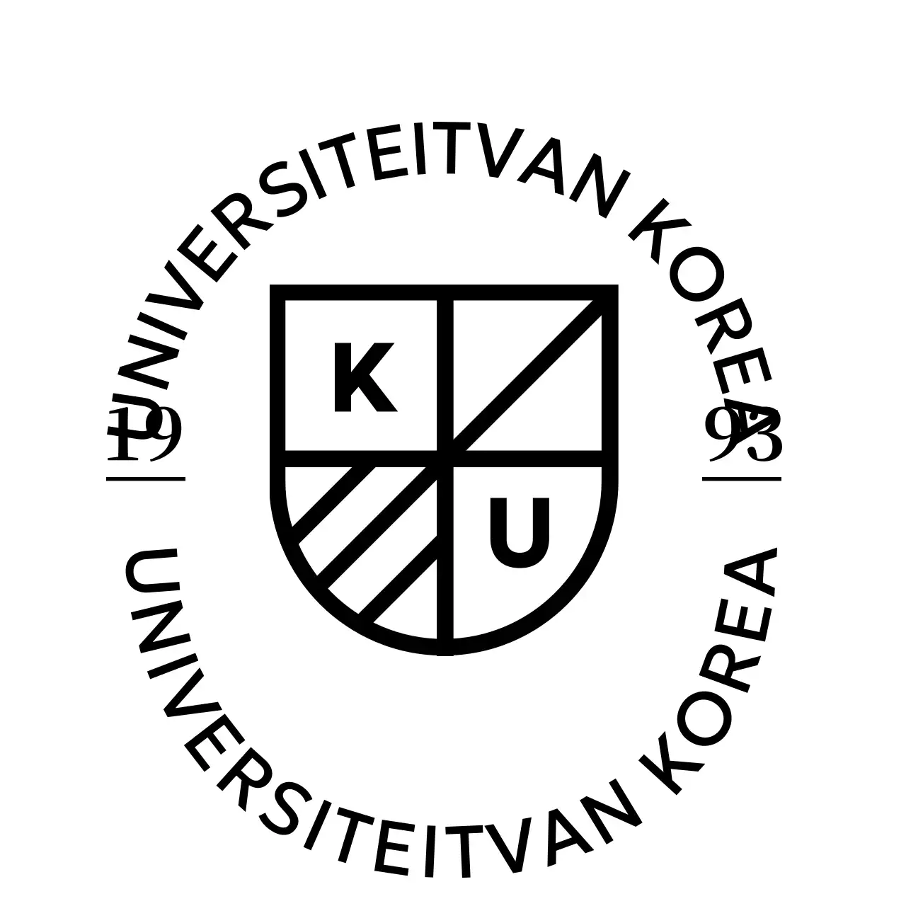 Zwart-wit klassiek universiteitslogo