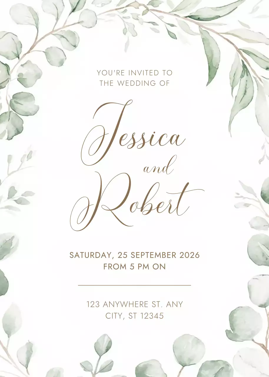 undangan pernikahan hijau yang elegan