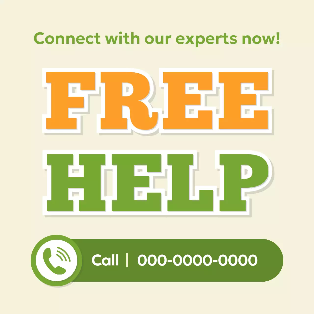 Orange Bold Help Promotion Social Media Post