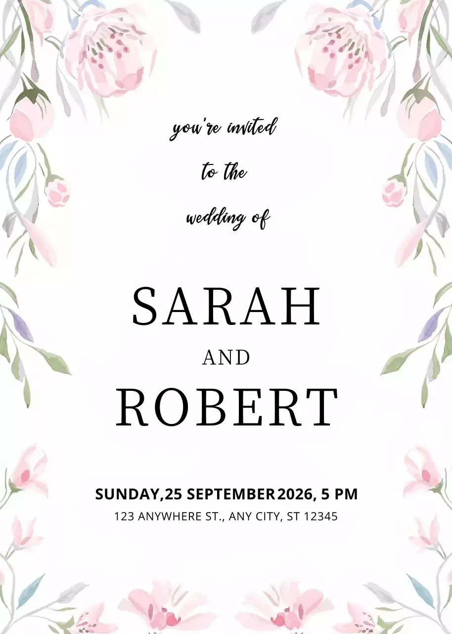 Thiệp cưới hoa hồng