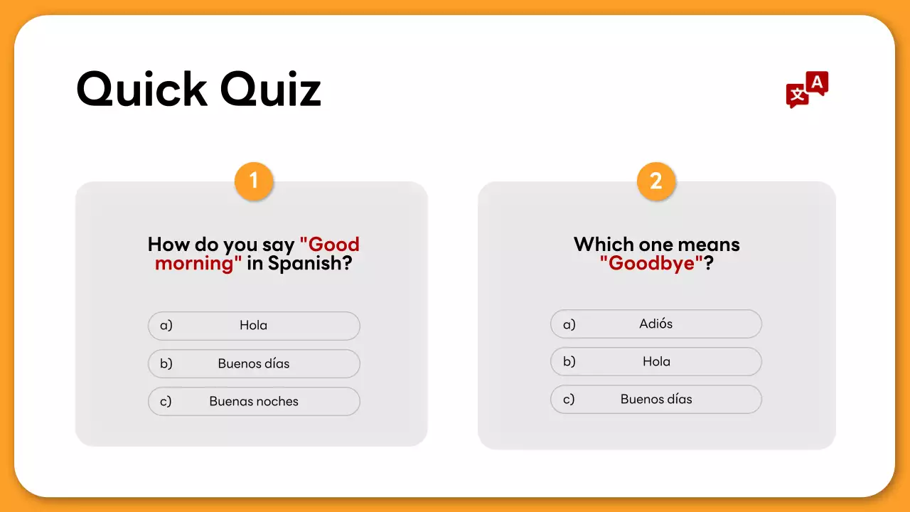 Orange Simple Language Course Presentation