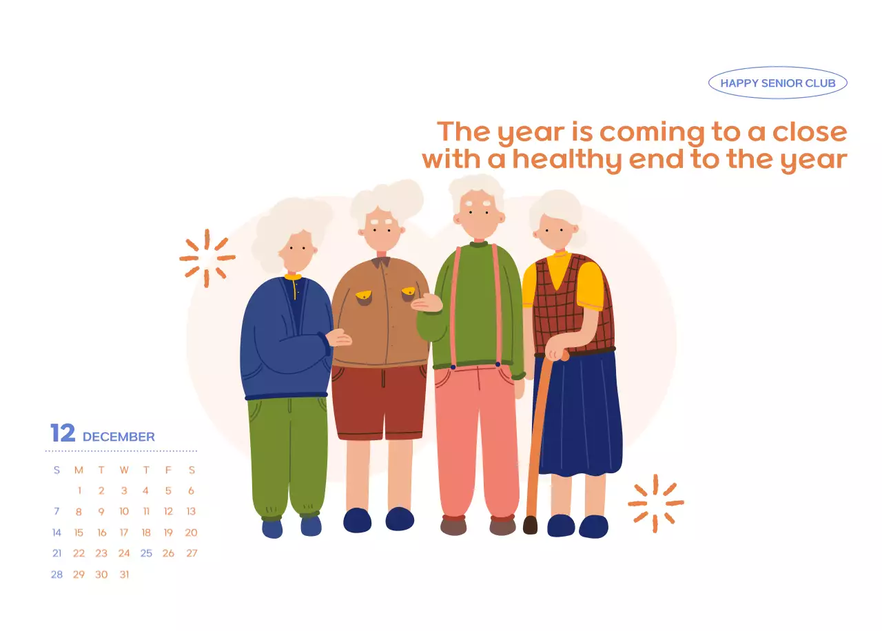 Business calendar with cute illustrations