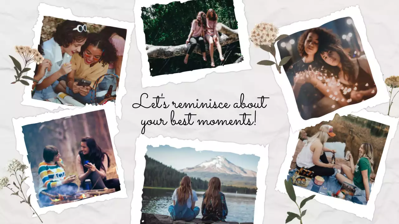 베이지 빈티지 생일 카드 프레젠테이션