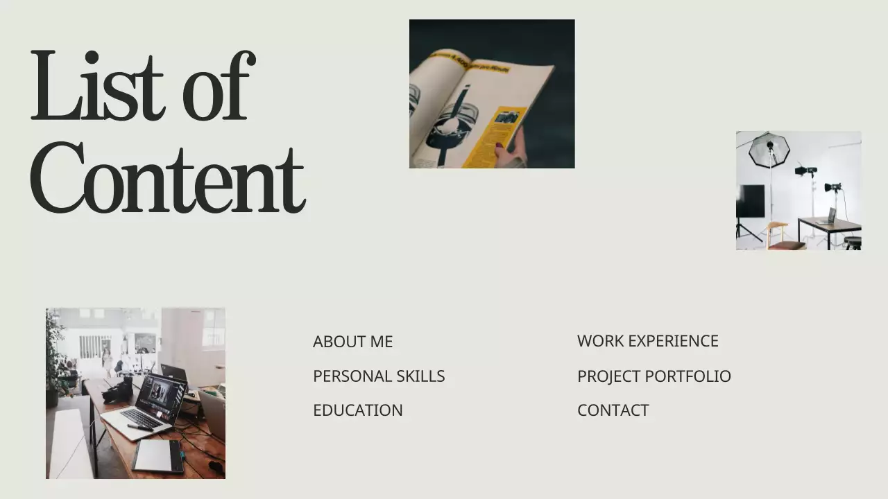 Trình bày danh mục đầu tư hiện đại màu be