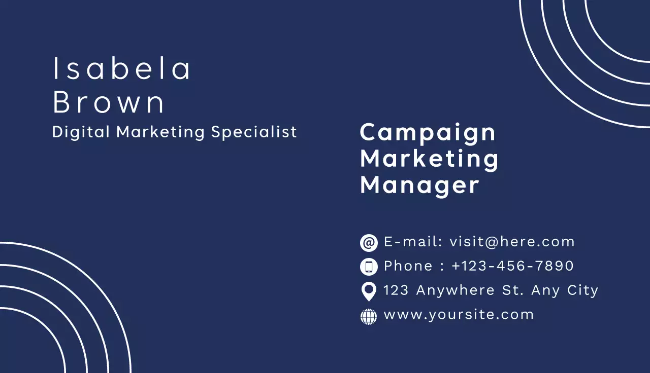 Navy Clean Business Card