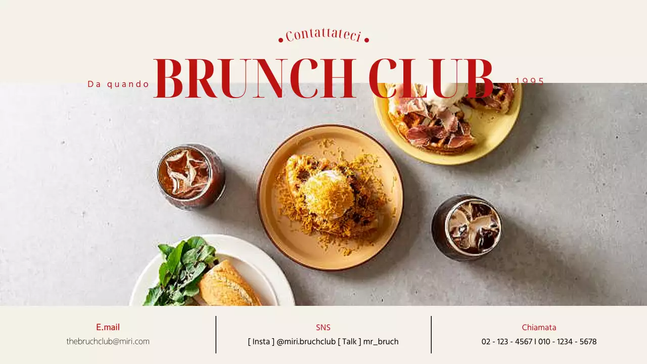 Guida a un moderno ristorante brunch in rosso