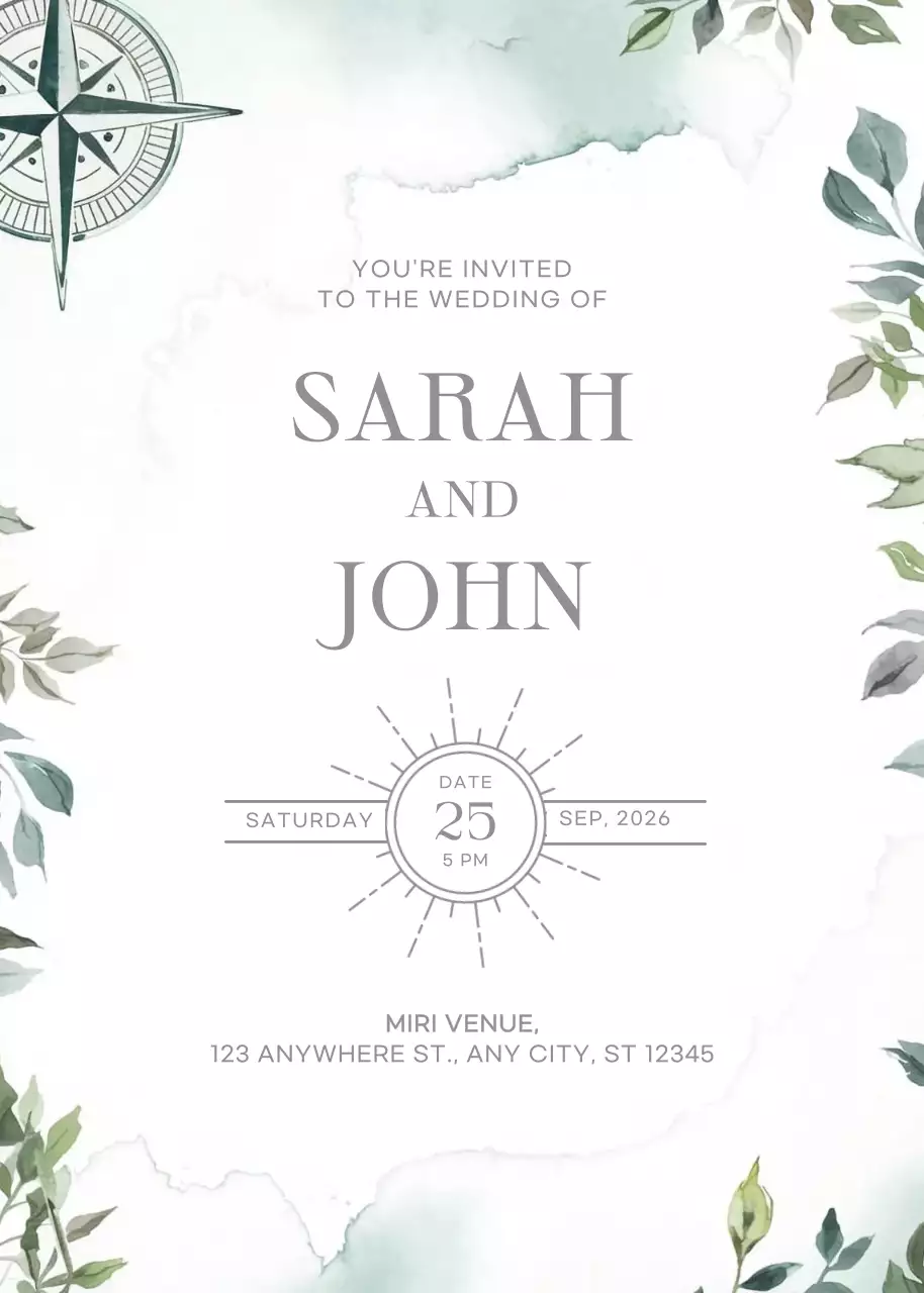 Undangan Pernikahan Botani Hijau