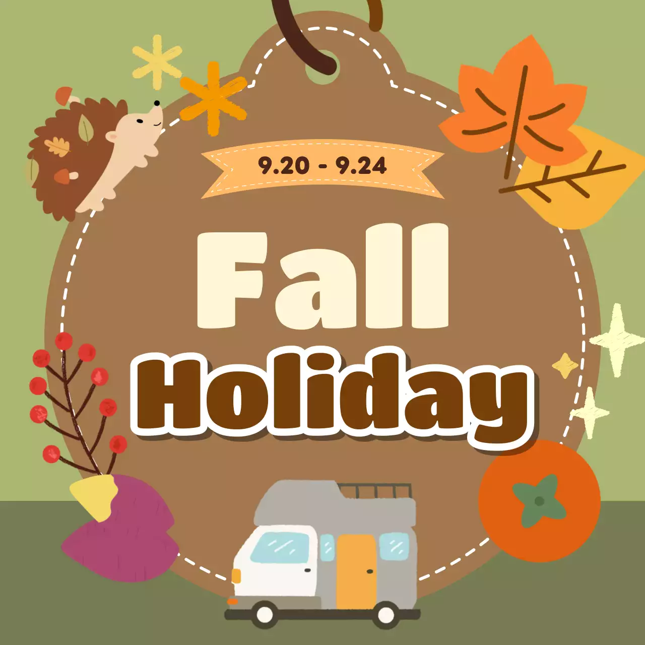 Orange Retro Fall Thumbnail Instagram Carousel