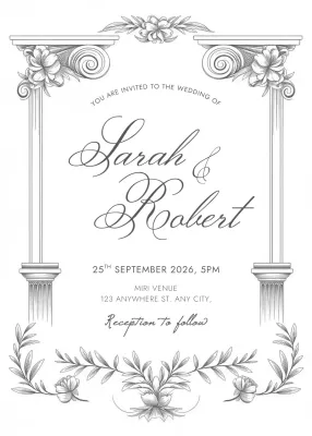 White Elegant Wedding Invitation Poster