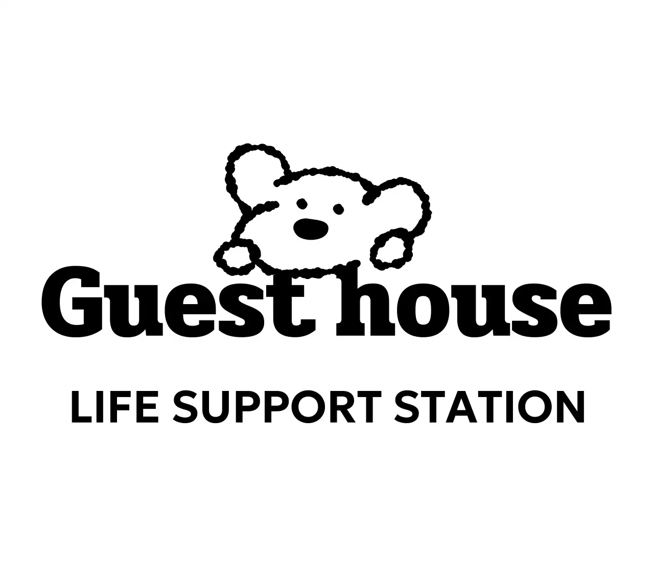 검정 아기자기한 게스트하우스 로고