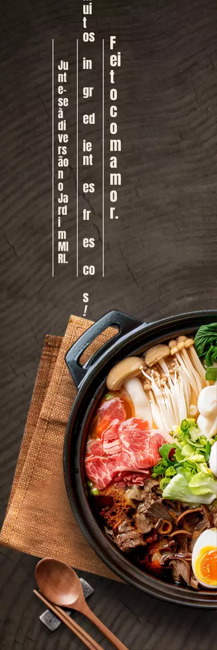 Cartaz de um restaurante coreano com jardim quente