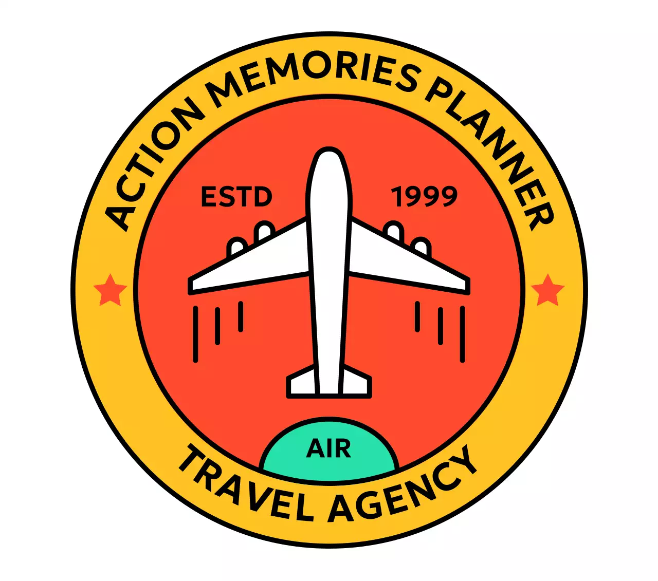 화려한 여행사 홍보 로고