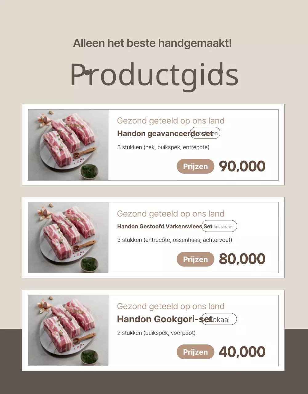 Beige en eenvoudig om dierlijke producten te promoten