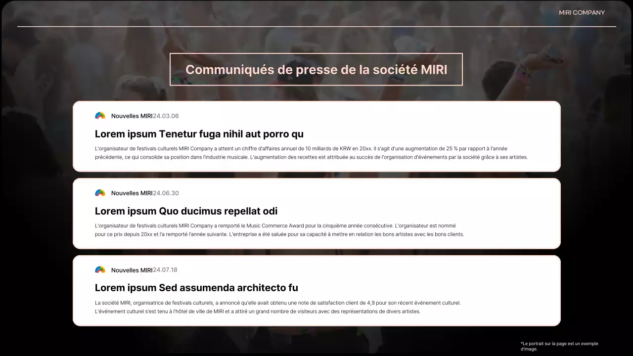 Un pitch deck d'entreprise pour un événement orange et dans l'air du temps