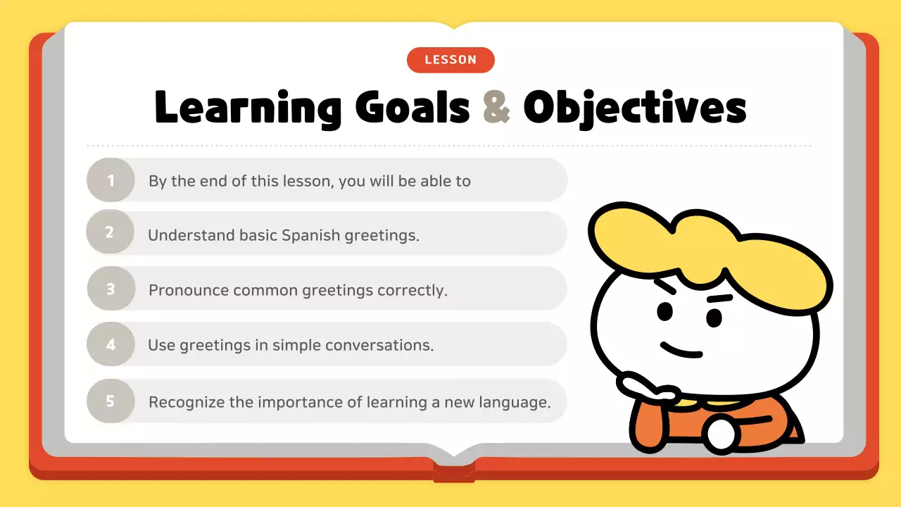 Yellow Simple Spanish Guide Presentation