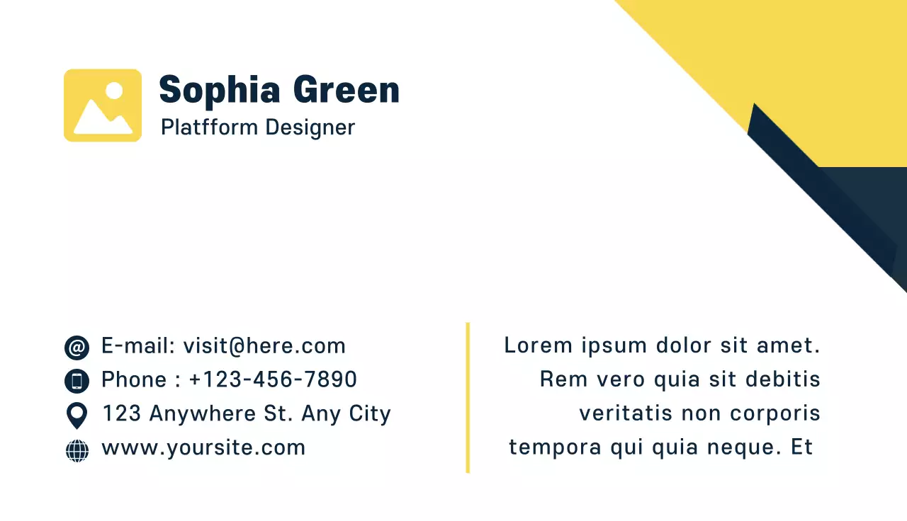 Yellow Modern Business Card