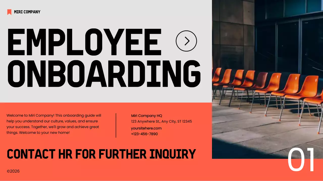Orange Modern Employee Guide Presentation