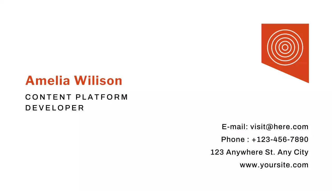 Orange Minimal Business Card