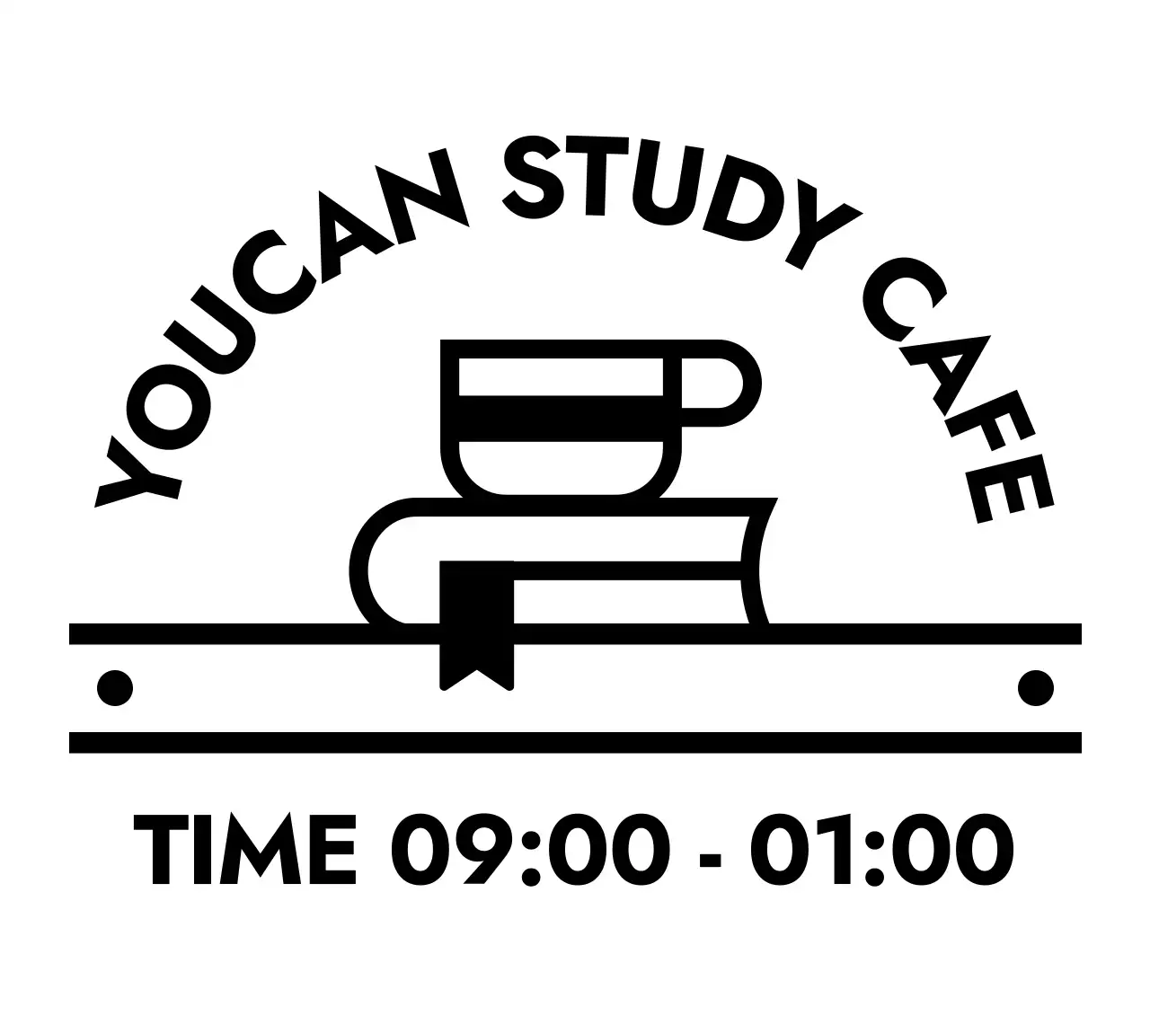 책이 있는 심플한 스터디 카페 로고