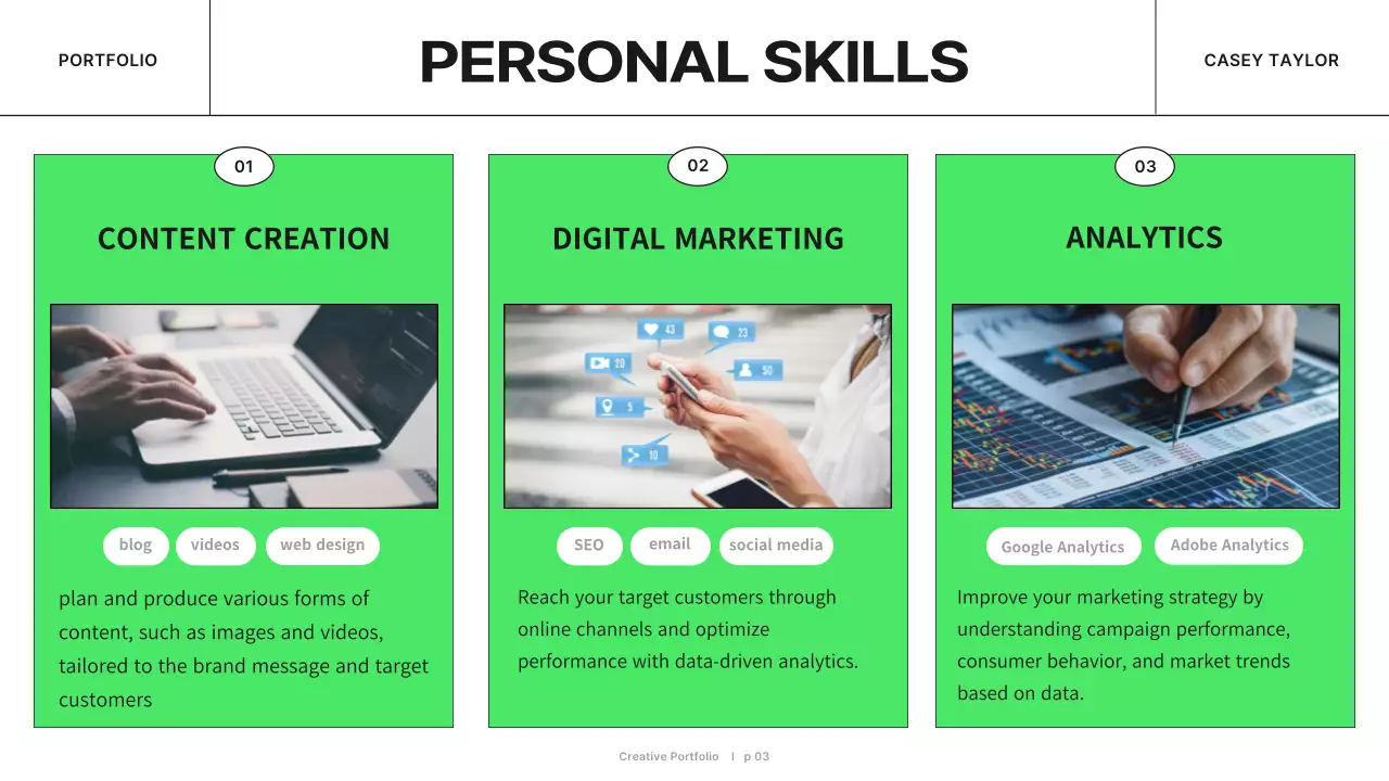 Green Professional Marketing Portfolio Presentation