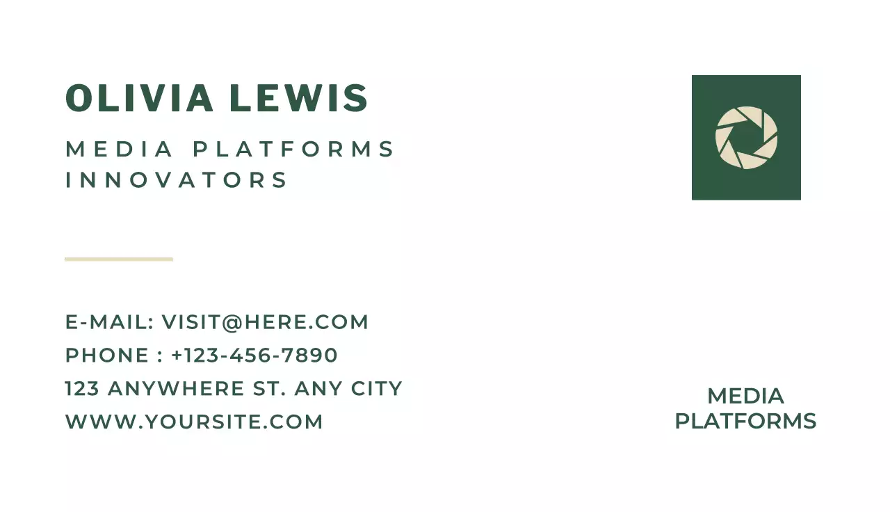 Green Modern Media Business Card