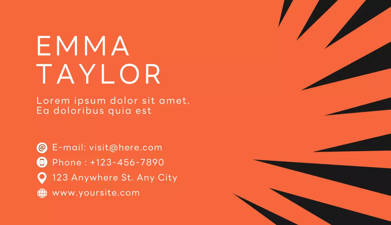 Orange Simple Business Card