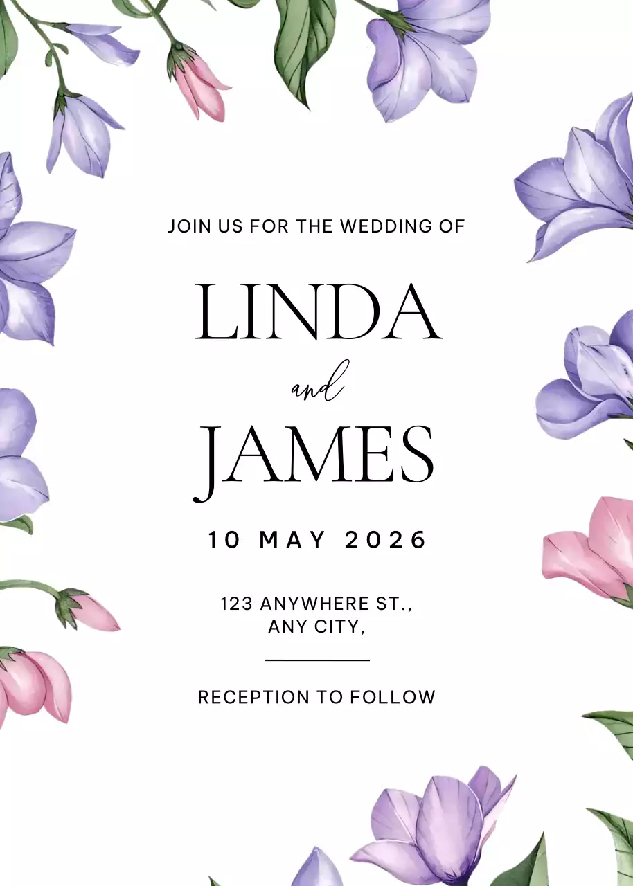 Thiệp cưới màu trắng thanh lịch