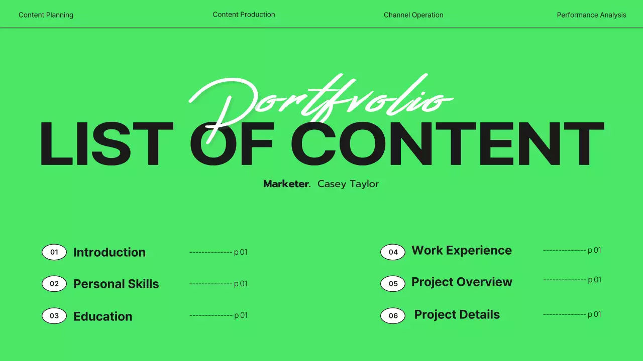 Green Professional Marketing Portfolio Presentation