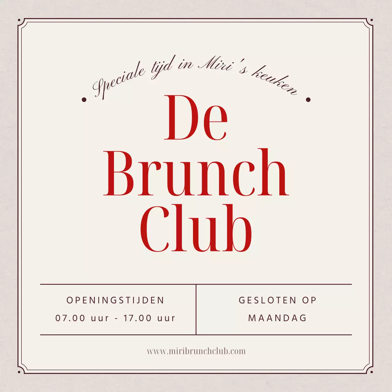 Openingstijden voor dit beige, minimalistische restaurant