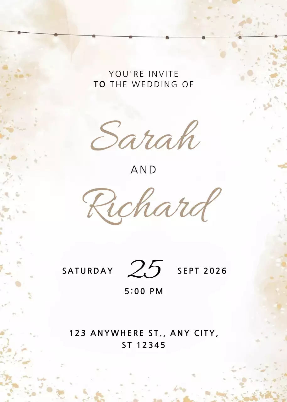 Thiệp cưới thanh lịch màu be