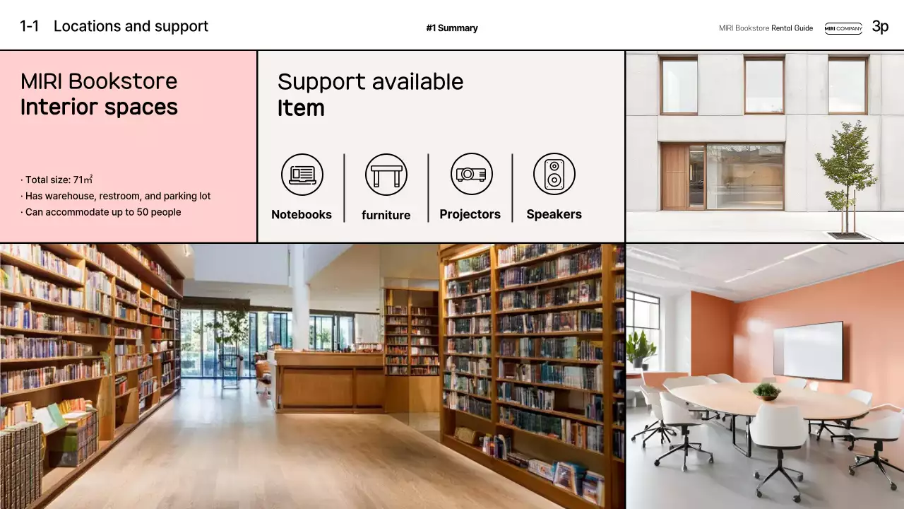 핑크 모던 서점 가이드 프레젠테이션