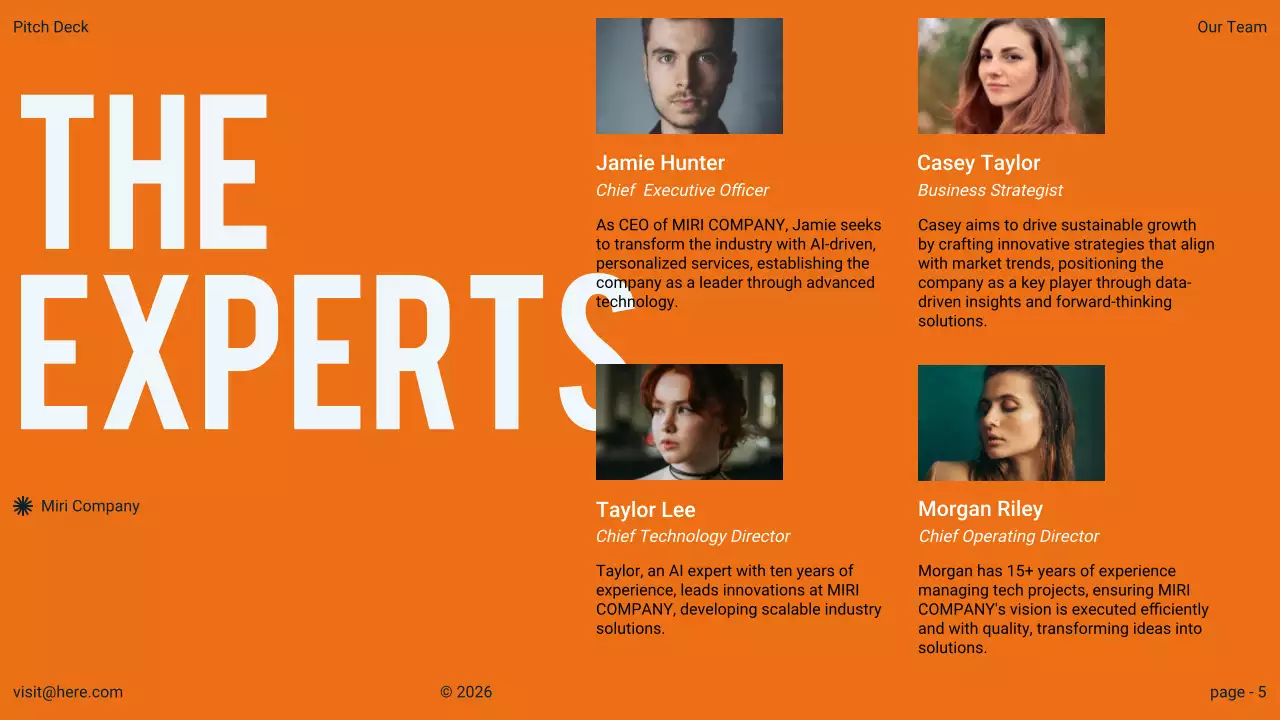 Orange Minimal Business Pitch Presentation