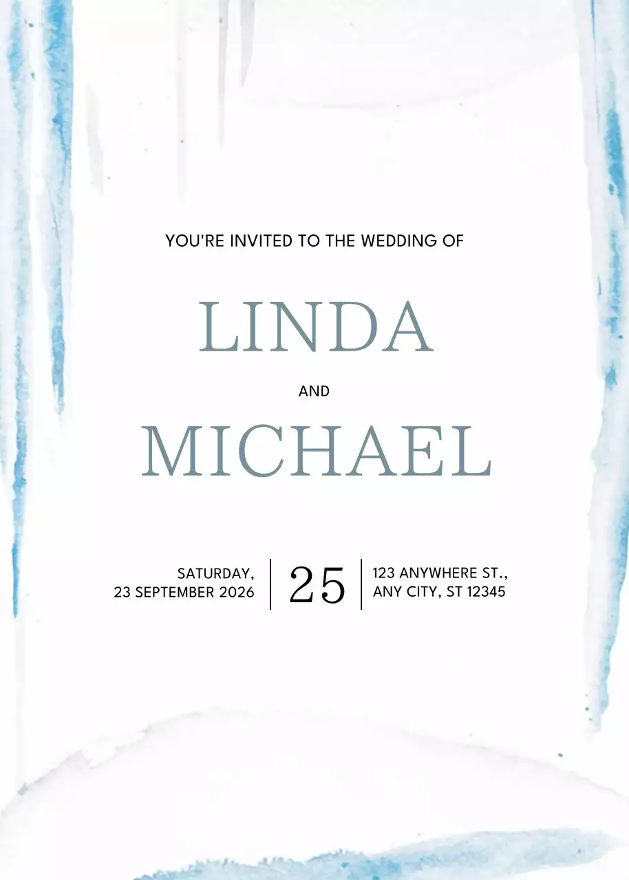 Undangan Pernikahan Biru Elegan