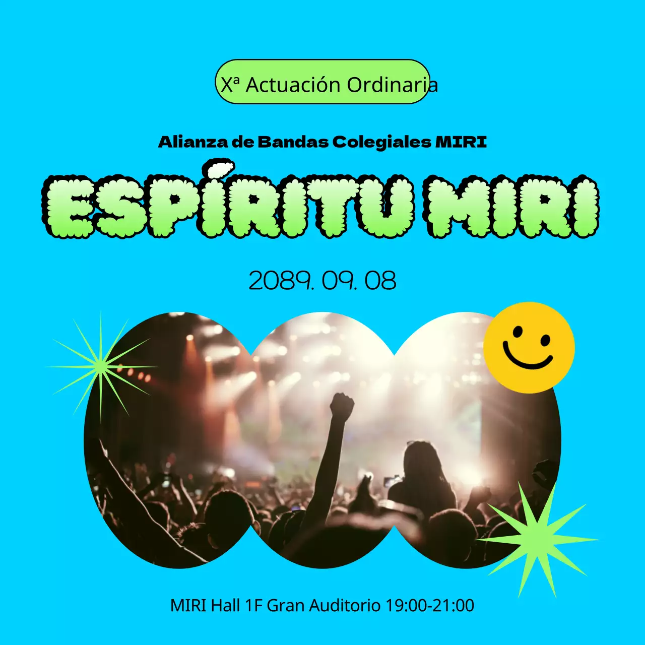 Promover conciertos retro azul claro